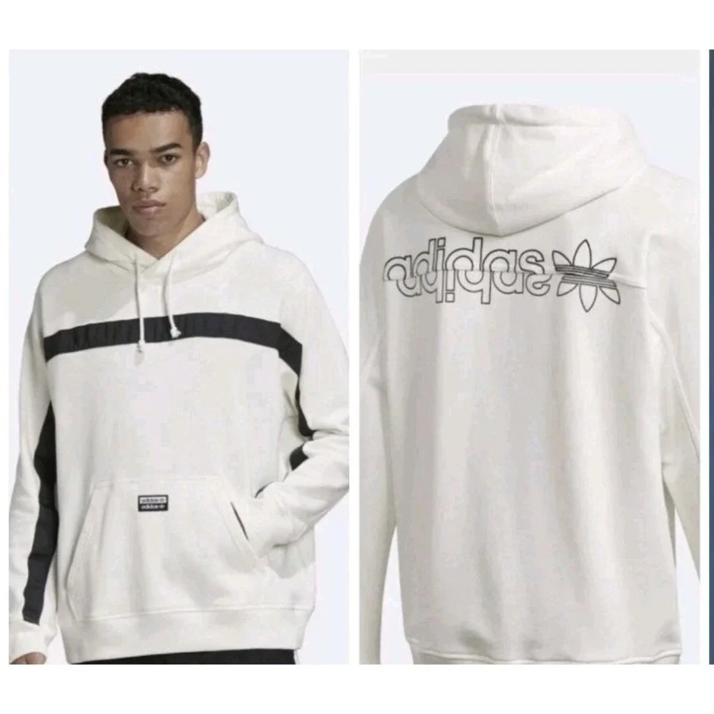 Adidas R.Y.V. Hoodie Men L Core White Black FS Oth Hoody Hoodie Pullover Gym‎